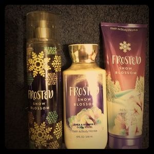 Bath and Body works Frosted Snow Blossom set of 3